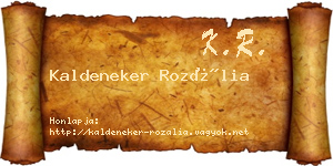 Kaldeneker Rozália névjegykártya